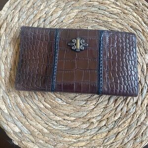 Brighton Dark Brown Croc-Embossed Wallet